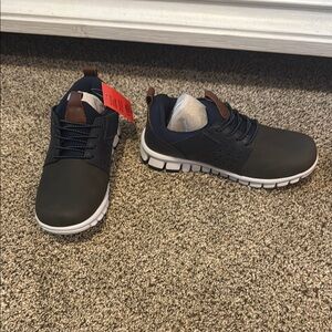 Deer Stags Dark Grey and Navy with brown Sneakers